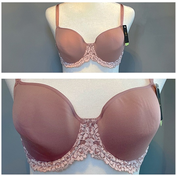 NWT WACOAL Embrace Lace Underwire T-Shirt Bra with foam cups 34B MAUVE purple - Picture 7 of 13